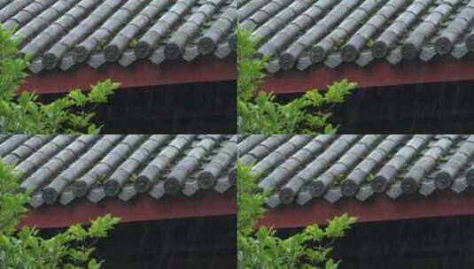 重庆雨季下雨屋檐实拍高清在线视频素材下载