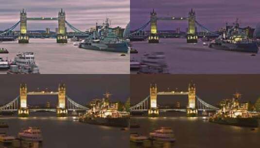 伦敦塔桥的HDR延时高清在线视频素材下载