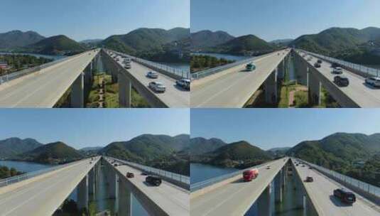 拍摄河上的高桥高清在线视频素材下载