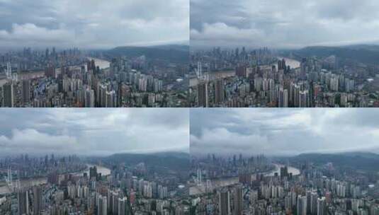 重庆夏日暴雨航拍高清在线视频素材下载