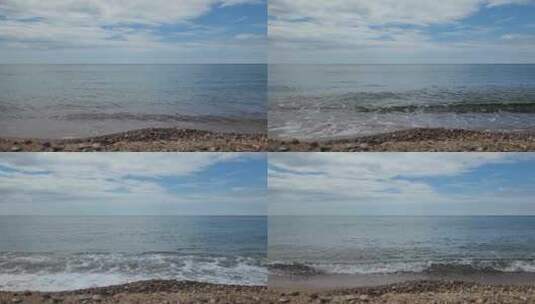 海边海浪拍打沙滩海浪声高清在线视频素材下载