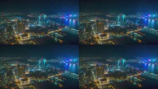 香港尖沙咀城市夜景海港城延时摄影8K高清在线视频素材下载