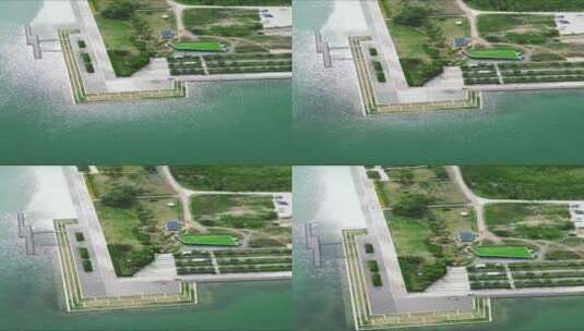 河南郑州龙湖公园竖屏航拍高清在线视频素材下载