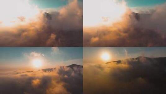4K-新的一天、清晨山上的云雾高清在线视频素材下载