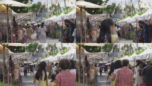 泰国清迈曼谷市集集市现场活动高清在线视频素材下载