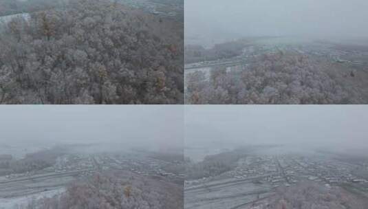 新疆禾木村雪景航拍高清在线视频素材下载