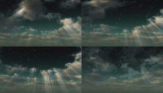 星空透过云层和光线出现高清在线视频素材下载