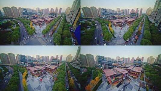 陕西西安万科城创意谷城市夜景高清在线视频素材下载