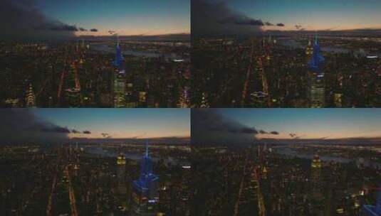 城市夜景航拍 全景高清在线视频素材下载