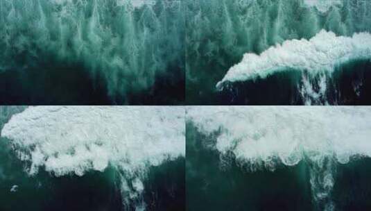 航拍深海中的海浪翻滚乘风破浪海洋浪花高清在线视频素材下载