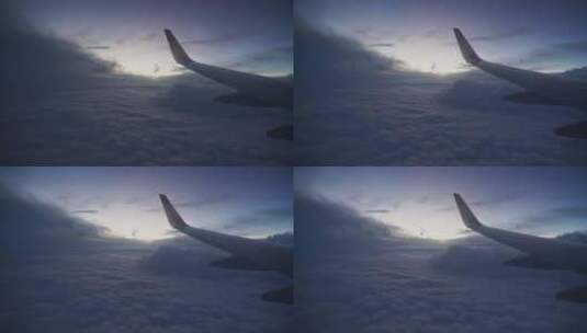 飞机窗外风景高清在线视频素材下载