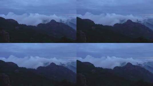 安徽黄山风景区云雾悬崖峭壁黄山松升格高清在线视频素材下载