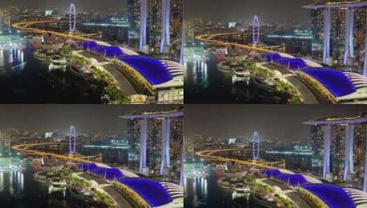 新加坡城市夜景延时高清在线视频素材下载