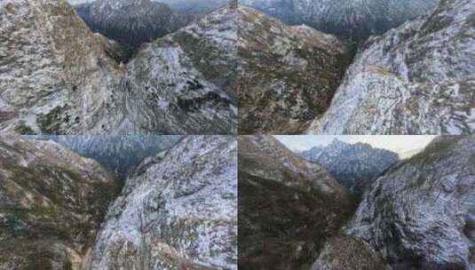 FPV穿越机无人机航拍森林高山峡谷山脉高清在线视频素材下载