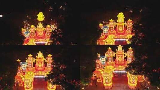 中国广东省广州市越秀公园迎春灯展高清在线视频素材下载