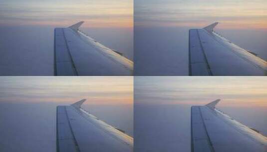 飞行中的飞机窗外的景色高清在线视频素材下载