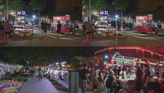 咸阳夜市小摊高清在线视频素材下载