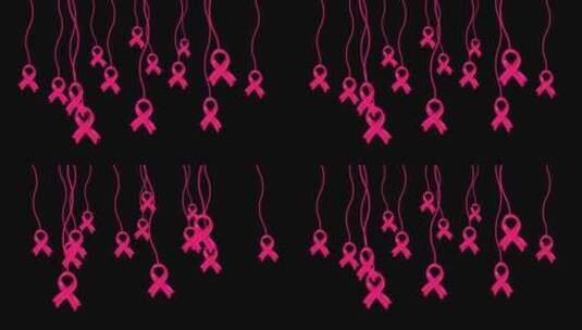 3d粉色癌症丝带符号用于提高对癌症的认识高清在线视频素材下载