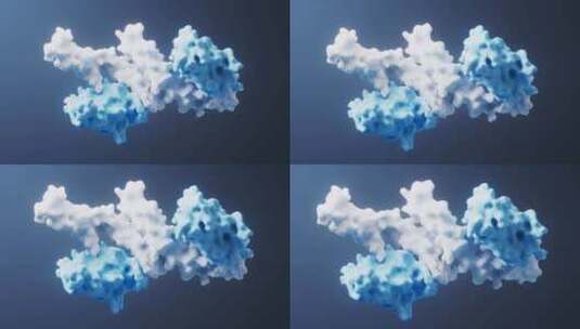 生物科技蛋白质分子结构3D渲染高清在线视频素材下载
