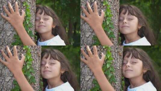 儿童爱心树拥抱生态园高清在线视频素材下载