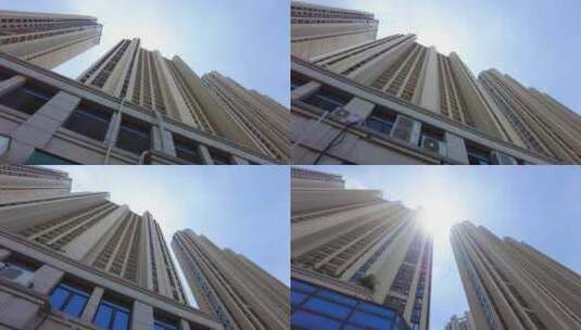 城市的高楼大厦仰视高清在线视频素材下载