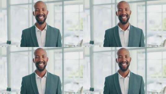 黑人在办公室、公司或工作场所工作的脸、生高清在线视频素材下载