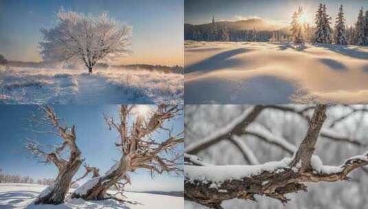 【合集】雪白寒露立冬冬至森林大雪小雪雪景高清在线视频素材下载