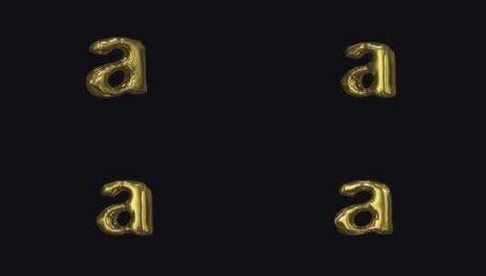 字母包A到Z小写字母金色高清在线视频素材下载