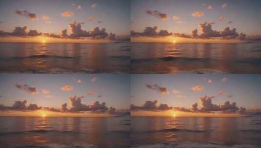 4k大气唯美平静的海面大海海上日出高清在线视频素材下载