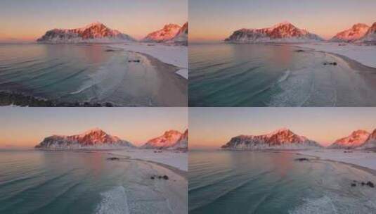 航拍冬季罗佛敦群岛高清在线视频素材下载