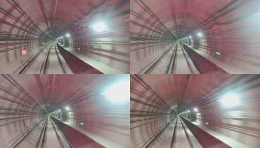 唯美城市地铁高铁动车列车交通隧道穿梭行驶高清在线视频素材下载