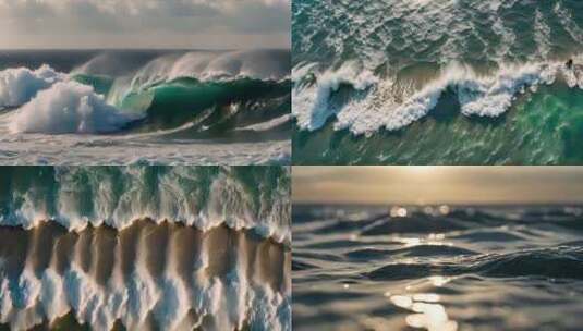 海浪平静海面高清在线视频素材下载