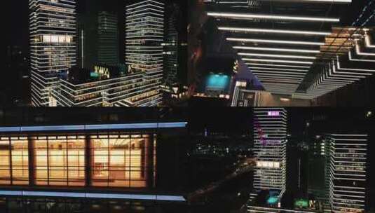 航拍广州琶洲唯品会全球总部大厦的夜景高清在线视频素材下载