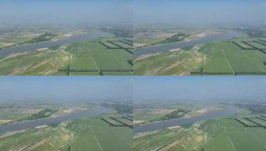黄河边上的绿色农田高清在线视频素材下载