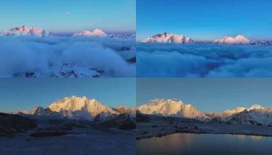 西藏日喀则珠峰东坡嘎玛沟喜马拉雅山脉合集高清在线视频素材下载