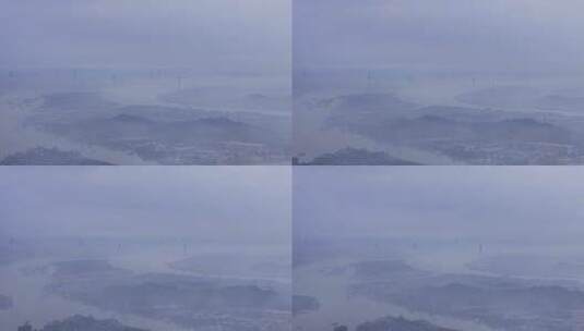 清晨平流雾广州航拍高清在线视频素材下载