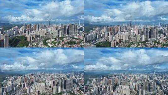 高空俯瞰航拍深圳城市天际线高清在线视频素材下载