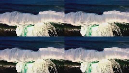 俯瞰大海汹涌海浪高清在线视频素材下载