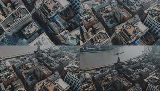 浦西外滩俯拍高清在线视频素材下载