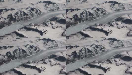 航拍雪山冰川大峡谷高清在线视频素材下载
