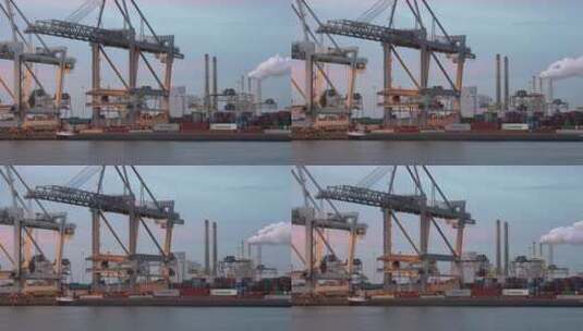 航拍港口的集装箱高清在线视频素材下载