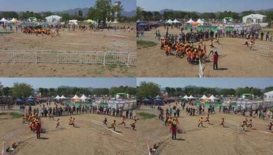 斯巴达勇士少年儿童户外体育运动比赛高清在线视频素材下载