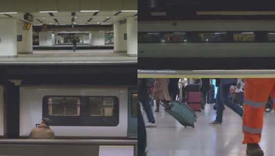 高铁站台等高铁动车4k视频素材高清在线视频素材下载