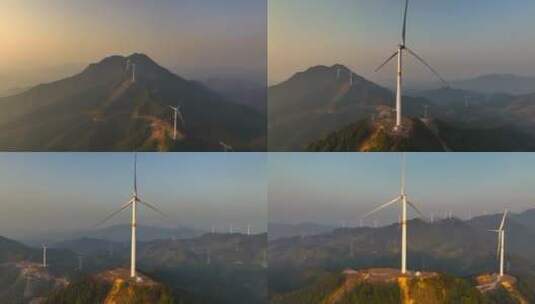 清远佛冈独王山电力风车航拍1高清在线视频素材下载