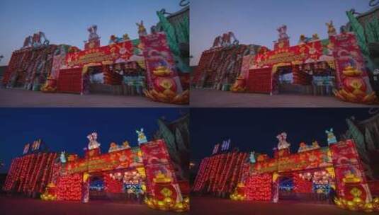 扬州乐园新年灯会高清在线视频素材下载