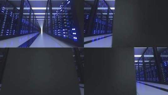 网络安全服务器室机房机柜大数据量子计算机高清在线视频素材下载