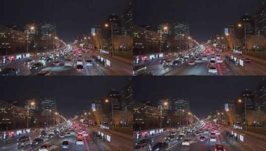 车流空镜 城市夜景车流高清在线视频素材下载