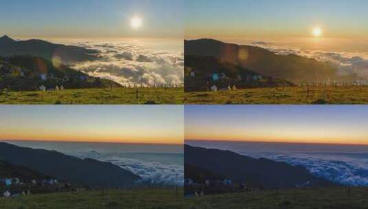 佐治亚州戈米斯姆塔日落时，美丽的滑块在云层上方移动高清在线视频素材下载