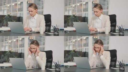 女性办公室职员感到压力高清在线视频素材下载