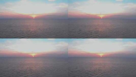 碧波荡漾的大海上的日落高清在线视频素材下载